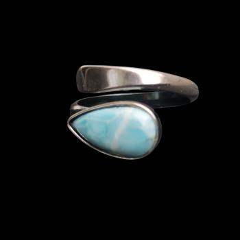 Ring Larimar in 925 Silber