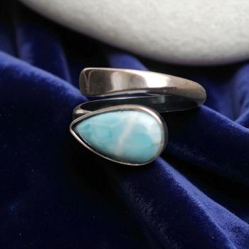Ring Larimar in 925 Silber
