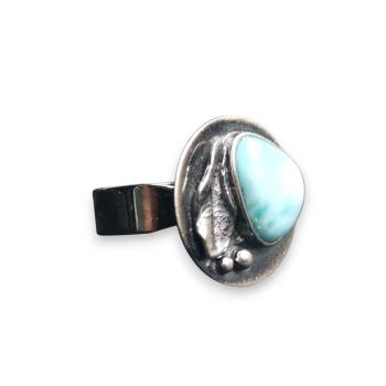 Ring Larimar in 925 Silber
