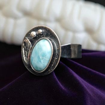 Ring Larimar in 925 Silber