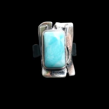 Ring Larimar in 925 Silber