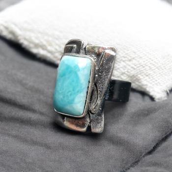 Ring Larimar in 925 Silber