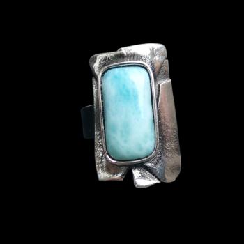 Ring Larimar in 925 Silber