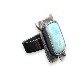Ring Larimar in 925 Silber