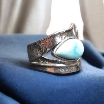 Ring Larimar in 925 Silber
