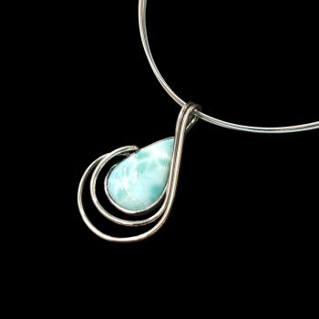 Halsschmuck Larimar in 925 Silber