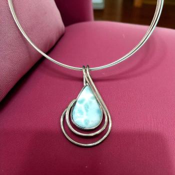 Halsschmuck Larimar in 925 Silber