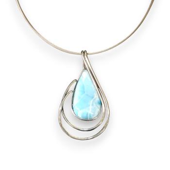 Halsschmuck Larimar in 925 Silber