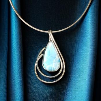 Halsschmuck Larimar in 925 Silber