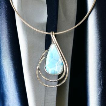 Halsschmuck Larimar in 925 Silber