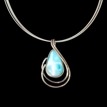 Halsschmuck Larimar in 925 Silber