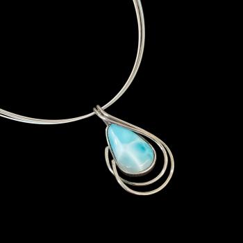 Halsschmuck Larimar in 925 Silber