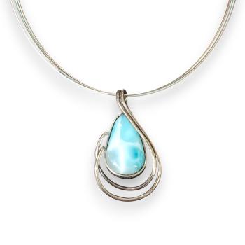 Halsschmuck Larimar in 925 Silber