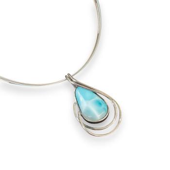Halsschmuck Larimar in 925 Silber
