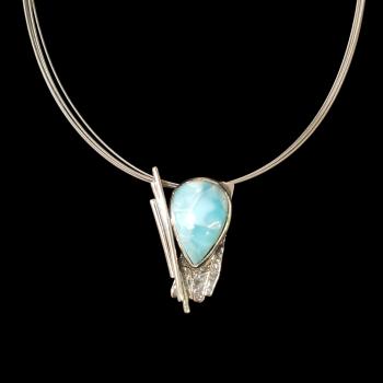 Halsschmuck Larimar in 925 Silber
