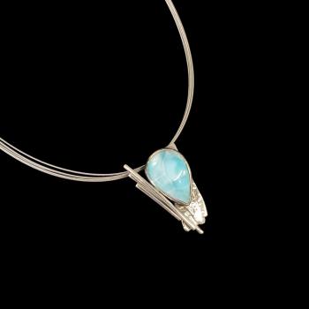 Halsschmuck Larimar in 925 Silber