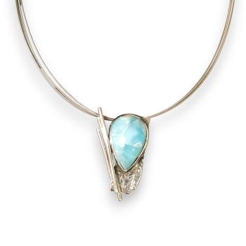 Halsschmuck Larimar in 925 Silber