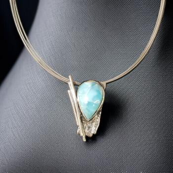 Halsschmuck Larimar in 925 Silber