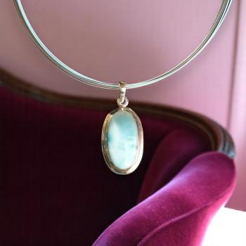Halsschmuck Larimar in 925 Silber