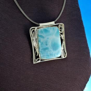 Halsschmuck Larimar in 925 Silber