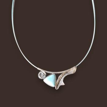 Halsschmuck Larimar in 925 Silber