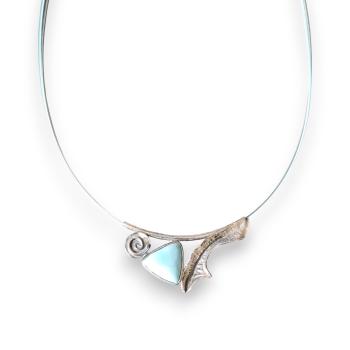 Halsschmuck Larimar in 925 Silber