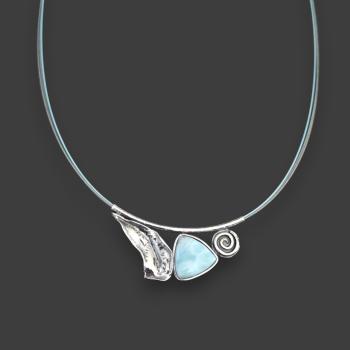 Halsschmuck Larimar in 925 Silber