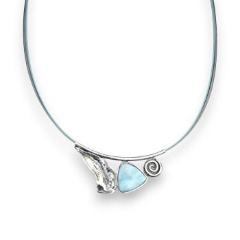 Halsschmuck Larimar in 925 Silber