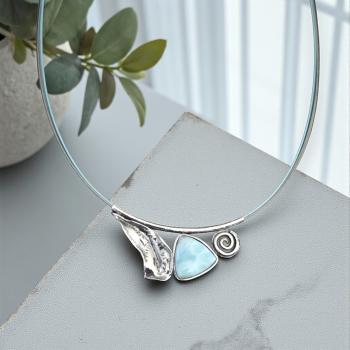 Halsschmuck Larimar in 925 Silber