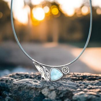 Halsschmuck Larimar in 925 Silber