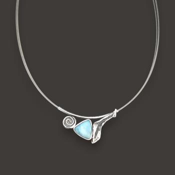 Halsschmuck Larimar in 925 Silber