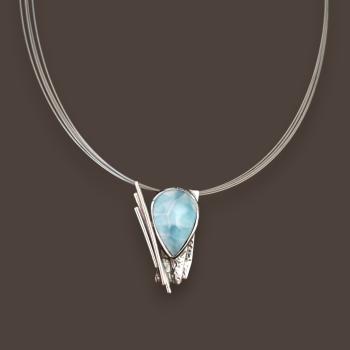Halsschmuck Larimar in 925 Silber