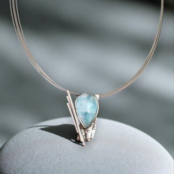 Halsschmuck Larimar in 925 Silber
