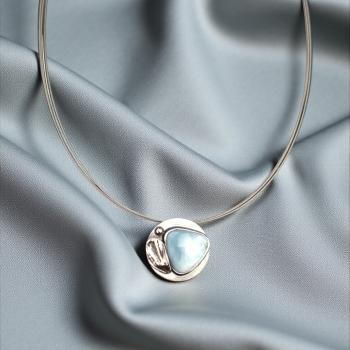 Halsschmuck Larimar in 925 Silber