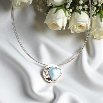 Halsschmuck Larimar in 925 Silber