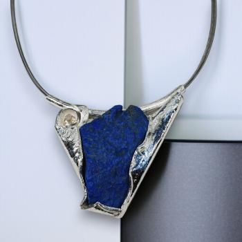 Halsschmuck Lapis Lazuli in 925 Silber.