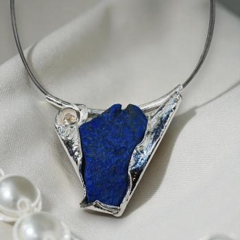 Halsschmuck Lapis Lazuli in 925 Silber.