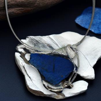 Halsschmuck Lapis Lazuli in 925 Silber.