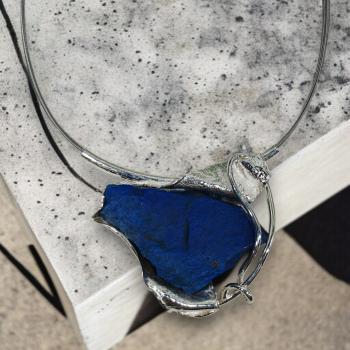 Halsschmuck Lapis Lazuli in 925 Silber.