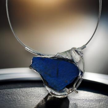 Halsschmuck Lapis Lazuli in 925 Silber.
