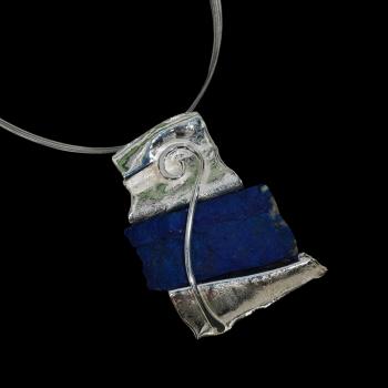 Preview: Halsschmuck Lapis Lazuli in 925 Silber.