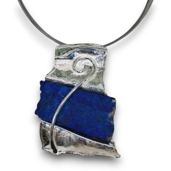 Preview: Halsschmuck Lapis Lazuli in 925 Silber.