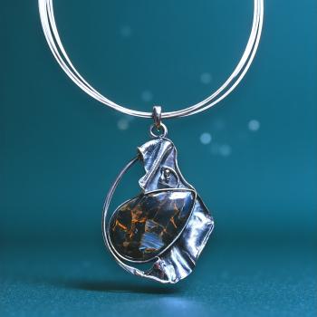 Halsschmuck Pietersit in 925 Silber