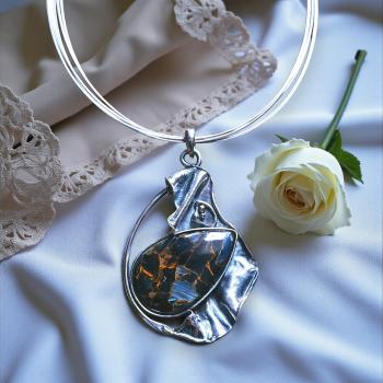 Halsschmuck Pietersit in 925 Silber