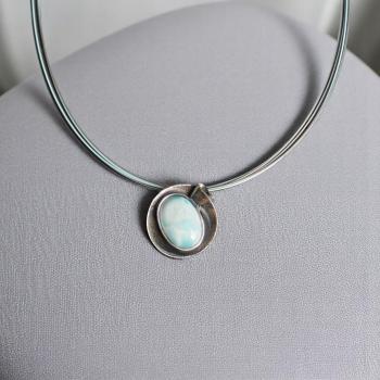 Halsschmuck Larimar in 925 Silber