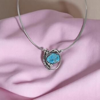 Halsschmuck mit Türkis in 925 Silber