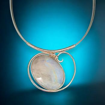 Halsschmuck Mondstein in 925 Silber