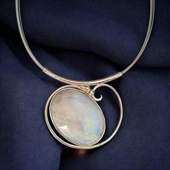 Halsschmuck Mondstein in 925 Silber