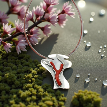 Halsschmuck Koralle in 925er Silber.