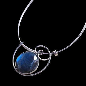 Preview: Halsschmuck Labradorit in 925 Silber